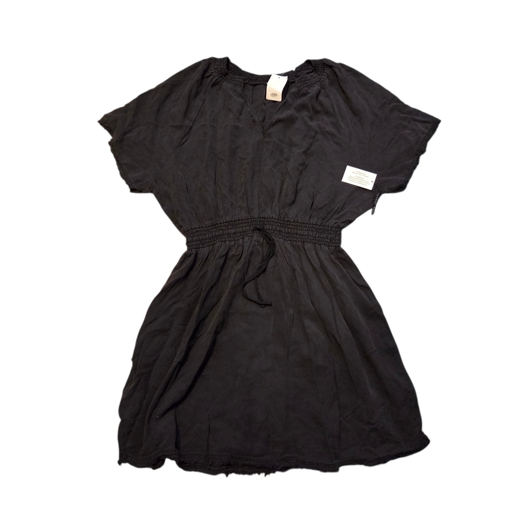 DEX Shift Dress Womens 2X Chambray Cinch Waist Knee‎ Short Sleeve Pullover NWT